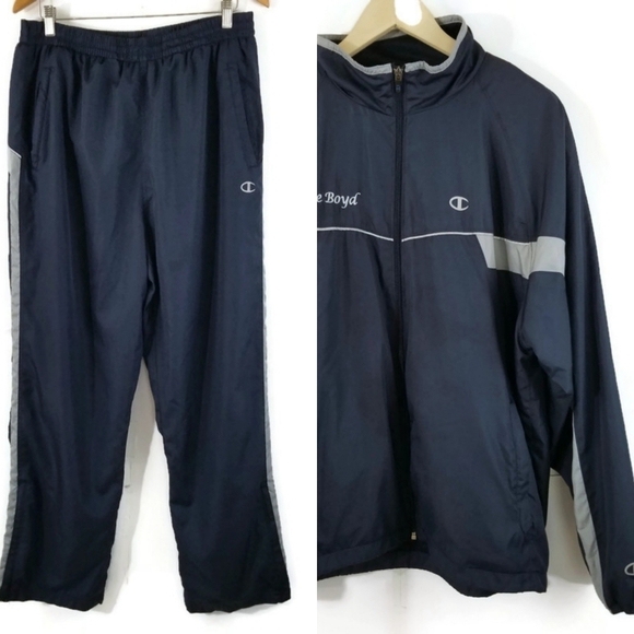 Vintage CHAMPION Blue Sweatpants Set Size L/XL - Picture 1 of 8
